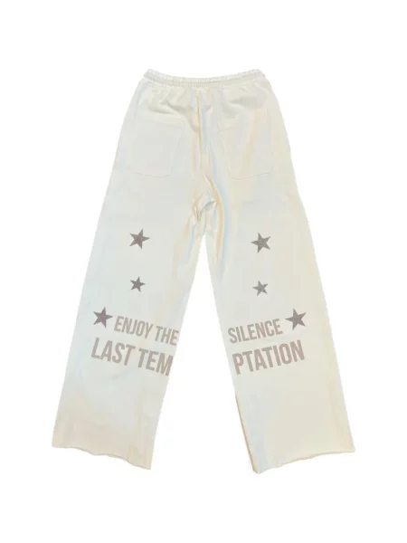 Pantaloni Astrum cu imagine alergare alb