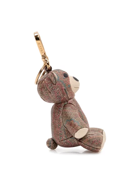 Zawieszka Etro z wzorem paisley brązowa