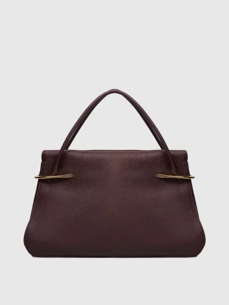 Шкіряна сумка-тоут PINCH з логотипом Givenchy бордова