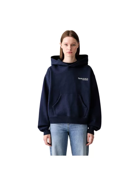Bluza z kapturem Sporty And Rich z kapturem niebieska