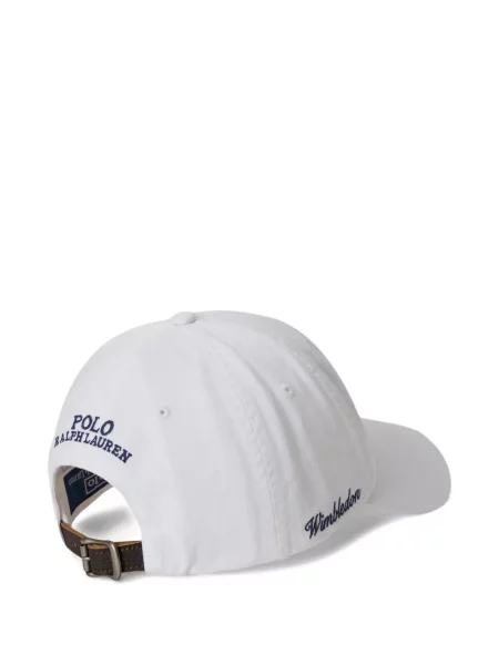 Șapcă Polo Ralph Lauren de mătase cu dungi cu cataramă albastru