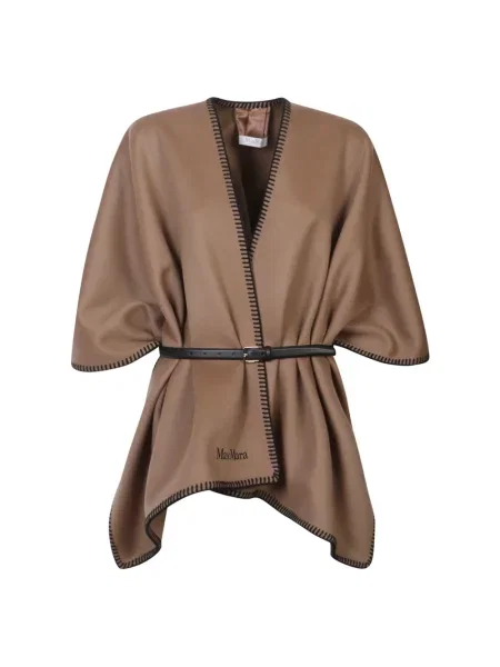 Peleryna Max Mara wełniany brązowy