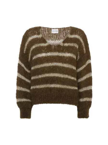 Sweter American Dreams wełniany brązowy