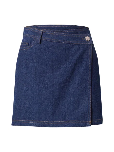 PIECES Fustă PCFABIA denim albastru