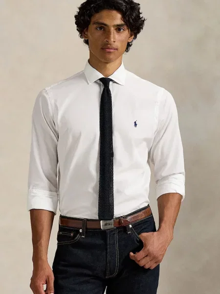 Polo Ralph Lauren cămașă bărbătească de alb