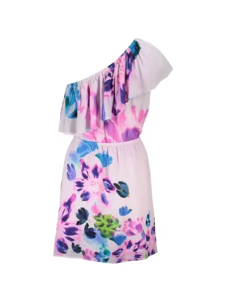 Rochie mini Desigual cu un umăr gol roz