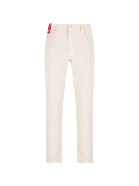 Pantaloni Sartoria Tramarossa de catifea cord alb