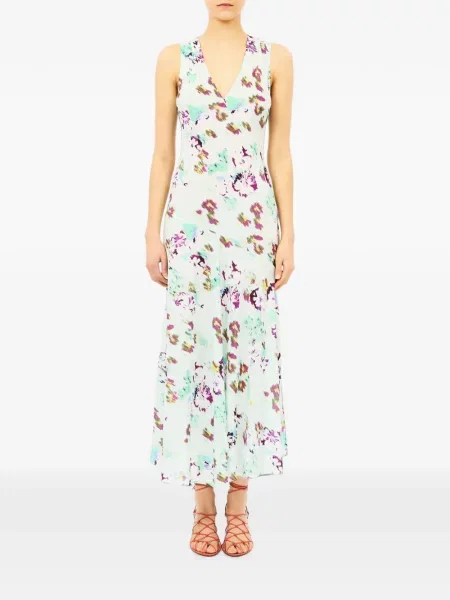 Rochie midi Ulla Johnson cu model floral cu imagine verde