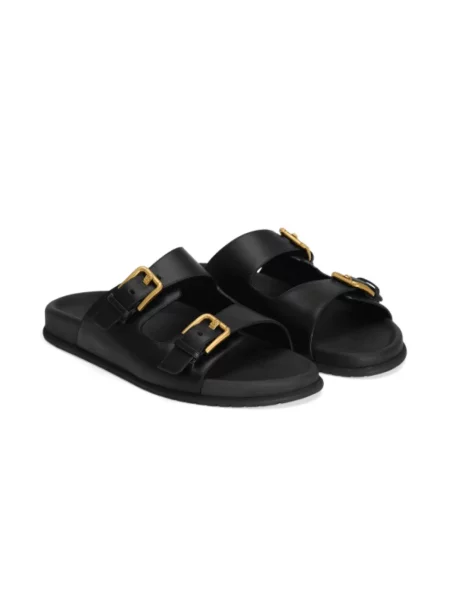 Klapki Dolce And Gabbana skórzane czarne