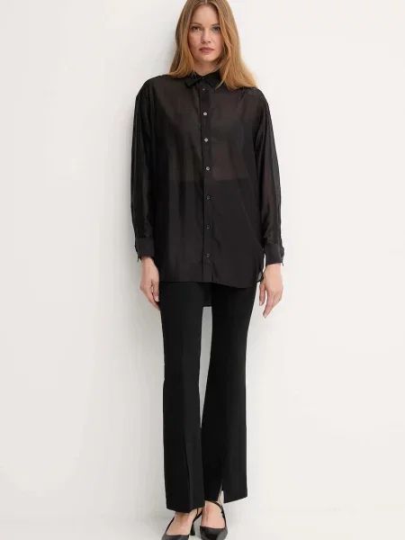 Классическая ошейниковый рубашка Mos Mosh черная