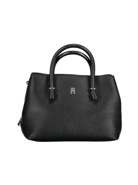 Lniana listonoszka Tommy Hilfiger czarna