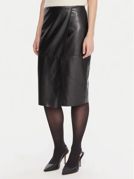 KAOS Fustă din imitație de piele negru