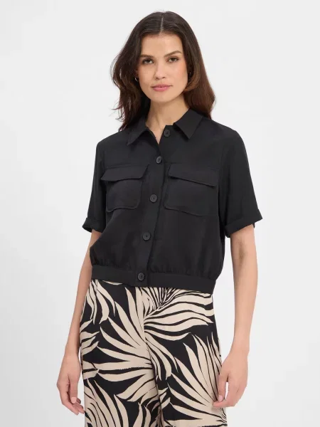 More & More Bluzka z krótkim rękawem Kobiety jednolity 34 czarny