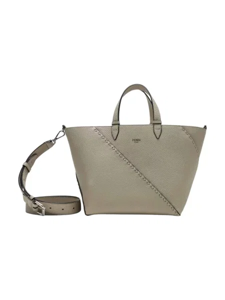 Torba Fendi skórzana beżowa