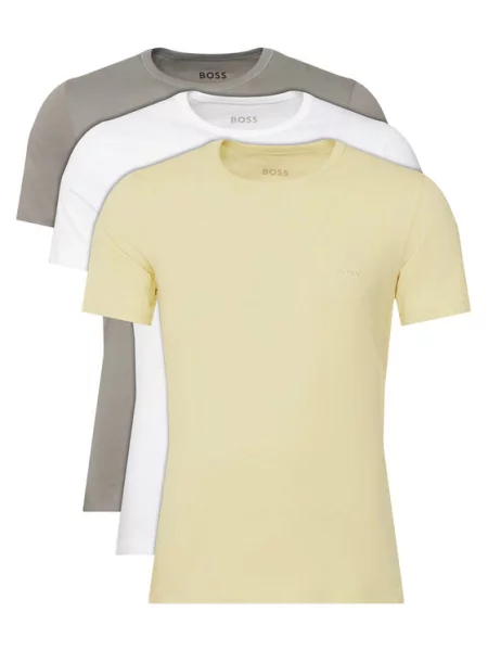 BOSS majica za muškarce od pamuka TShirtRN 3P Classic bijela