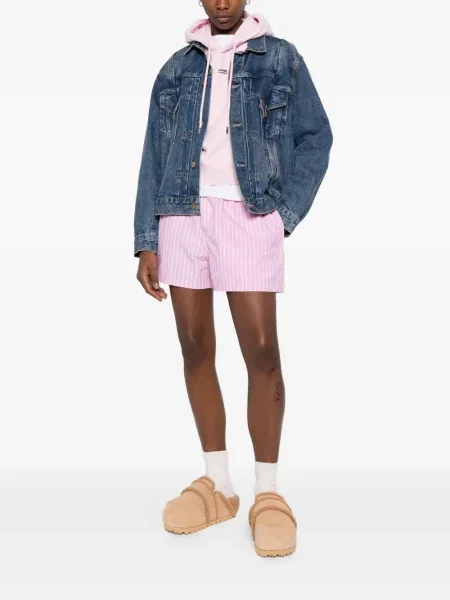 Ριγέ σορτς Balenciaga ροζ