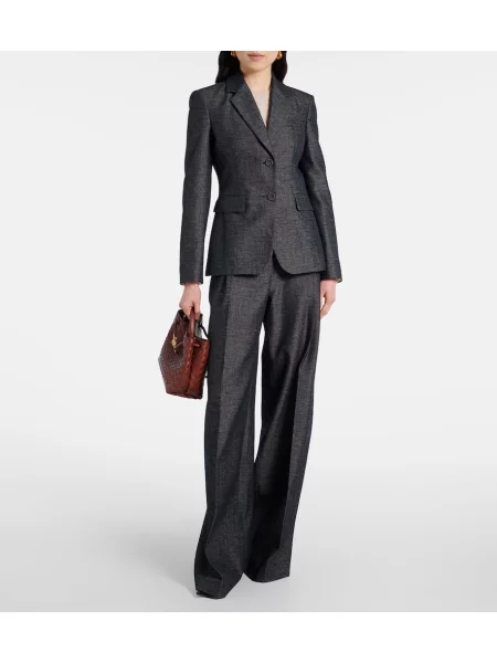 Pantaloni Altuzarra de mătase albastru