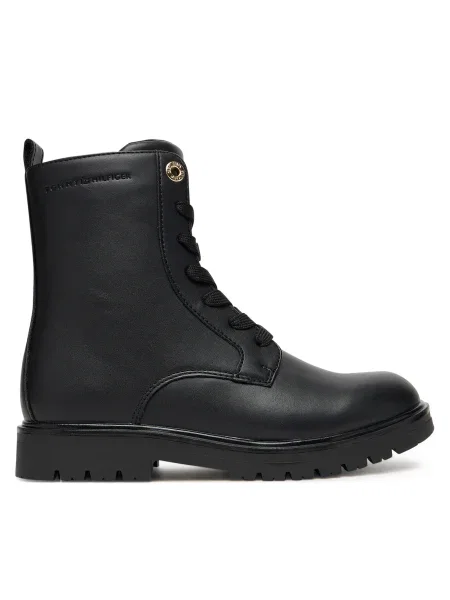 Pantofi Tommy Hilfiger cu șireturi din dantelă negru