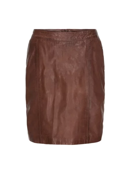 Spódnica skórzana Btfcph brązowa
