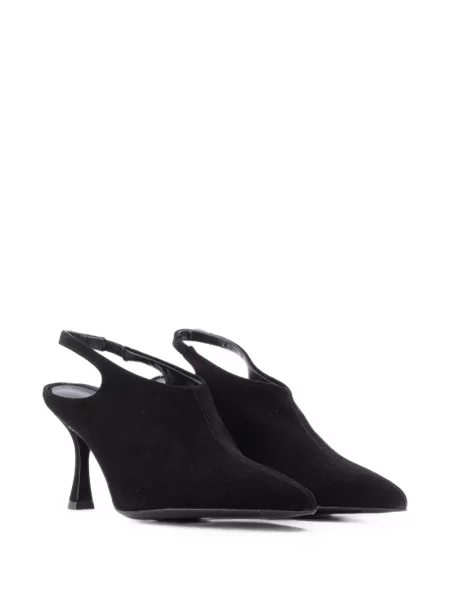 Pantofi cu toc Paul Warmer din piele de căprioară slingback negru