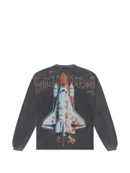 Tricou Godspeed lung gri