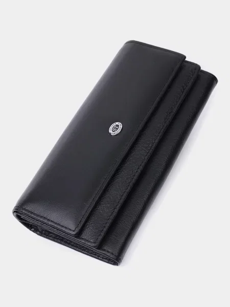 Кожаный кошелек St Leather Accessories черный
