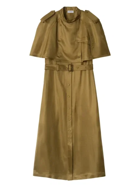 Rochie midi Burberry până la genunchi de costum verde