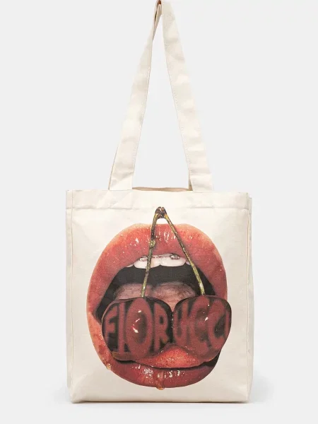 Fiorucci geanta de Mouth Print bej