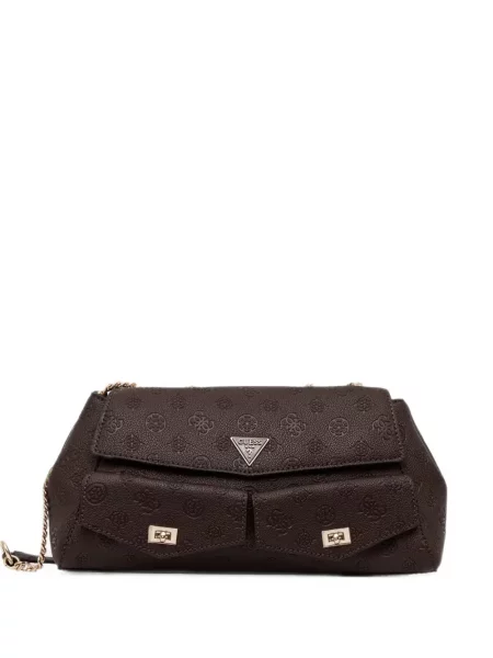Geanta crossbody Guess cu autograf maro