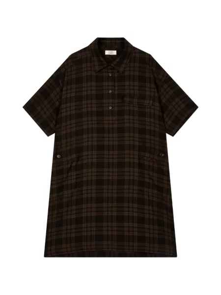 Scurt rochie midi Tomboy în carouri maro