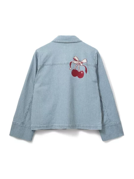 Haftowana kurtka jeansowa Sofie Schnoor niebieska