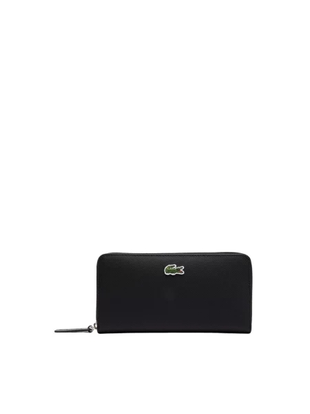 Portfel Lacoste L Zip Wallet Black Universal czarny