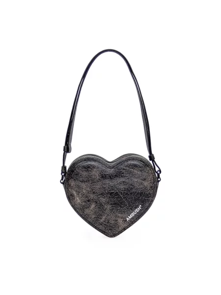 Torebka skórzana Ambush skórzana w serca czarna