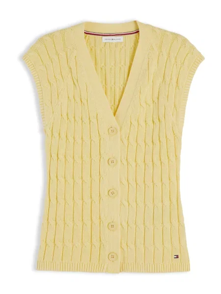 TOMMY HILFIGER Vestă tricotată deschis galben