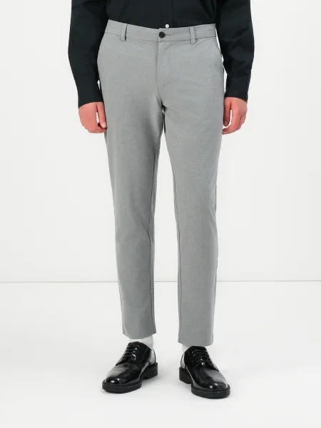 JACK & JONES Chino nohavice JPSTOLLIE CONNOR melírovaná sivá