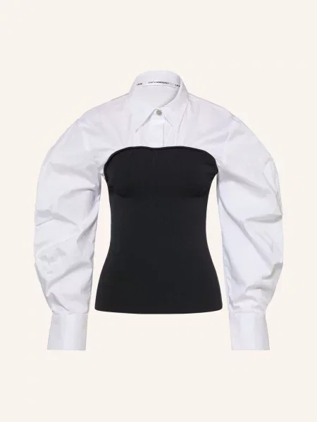 Co'couture Halenka Merciacc Z Kombinace Materiálů černá bílá