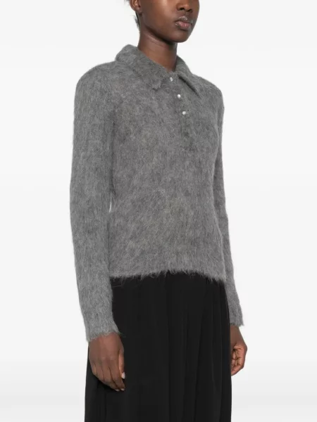 Tricou polo Chloé tricotate gri