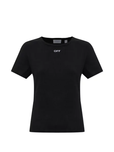 Tricou Off-white cu broderie tricotate alb