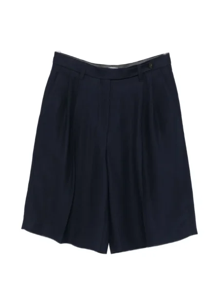 Pantaloni scurți Brunello Cucinelli plisate albastru