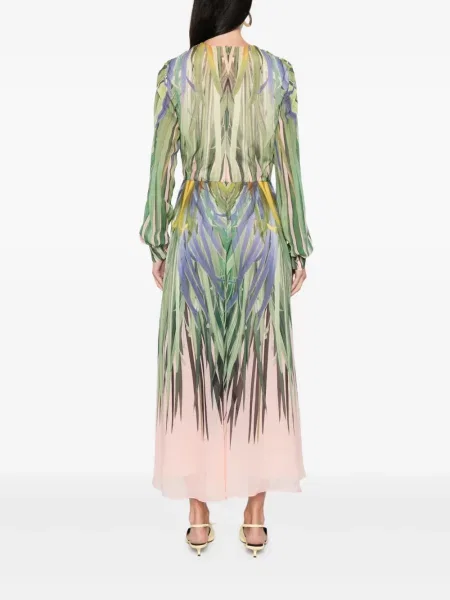 Костюм рокля Elie Saab с V-образно деколте зелено