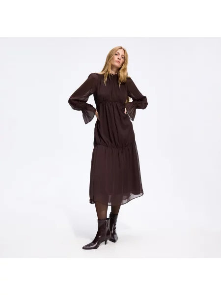 Reserved Midi fodros ruha barna