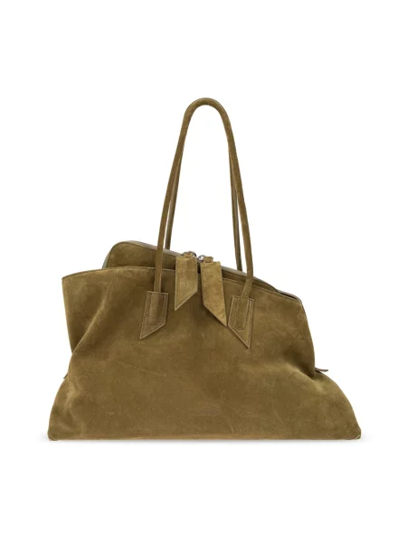 Shopperka The Attico skórzana zielona