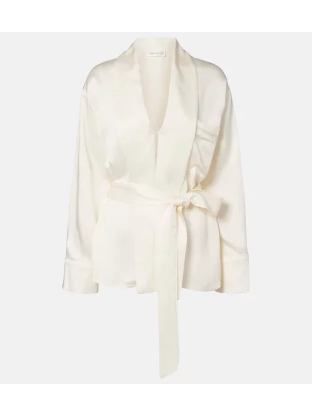 Top Victoria Beckham din satin alb