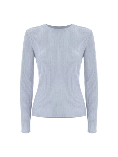 Sweter Kocca z długim rękawem prążkowany szary