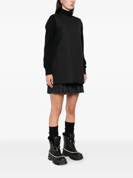 Rochie mini Moncler plisată de costum negru