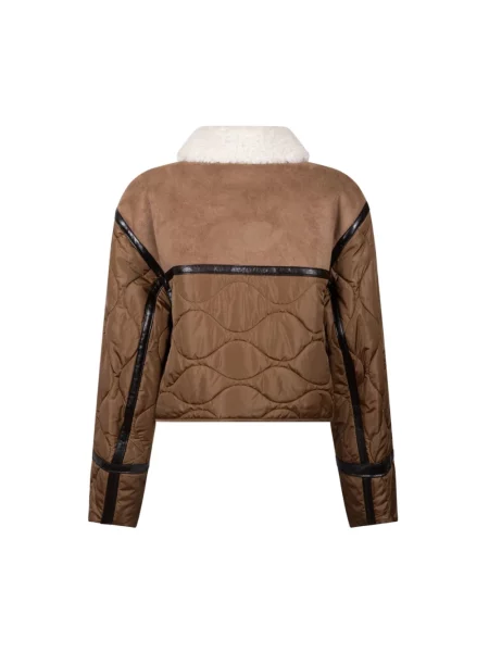 Kurtka skórzana Weekend Max Mara brązowa
