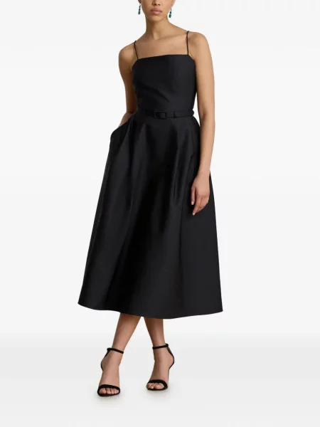 Cu centură rochie midi Lauren Ralph Lauren negru