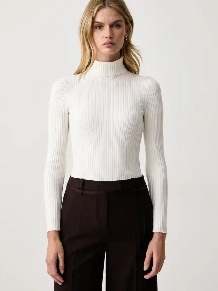 Twinset pulover pentru femei cu vâscoză bej