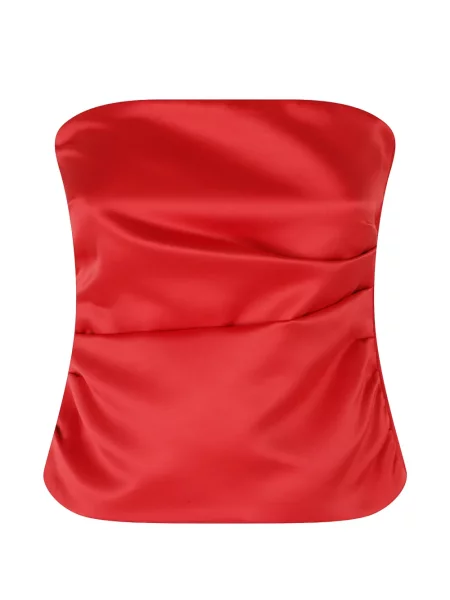 Satenski top Ganni crvena