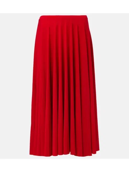 Spódnica plisowana Norma Kamali do kolan czerwona